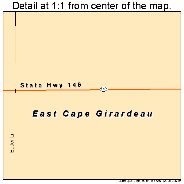 East Cape Girardeau, Illinois road map detail