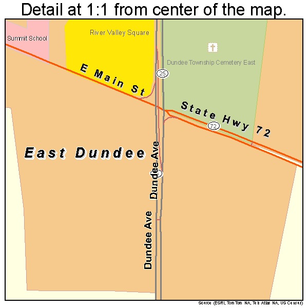East Dundee, Illinois road map detail
