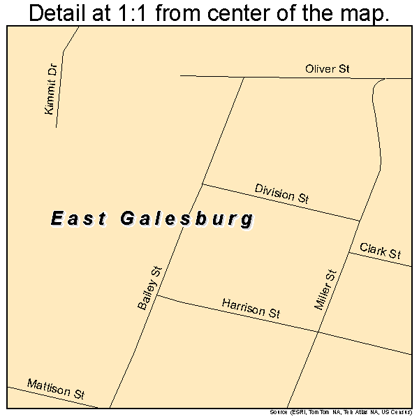 East Galesburg, Illinois road map detail