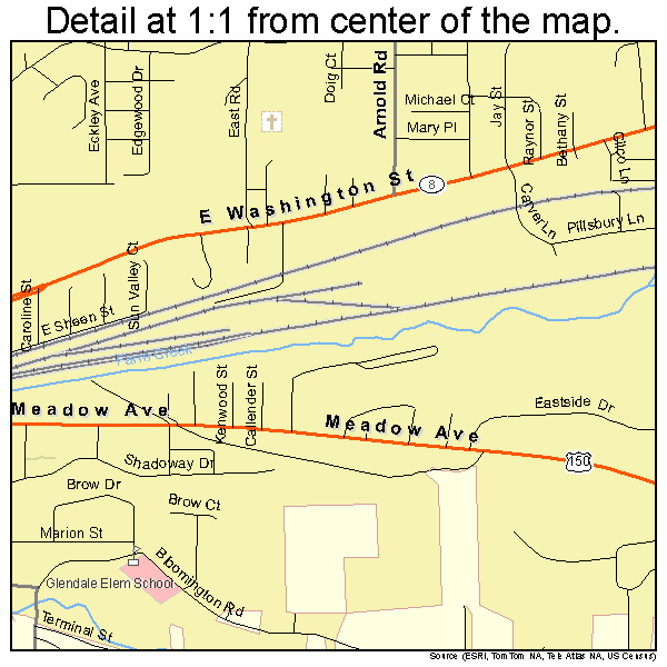 East Peoria, Illinois road map detail