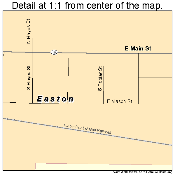 Easton, Illinois road map detail