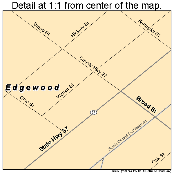 Edgewood, Illinois road map detail