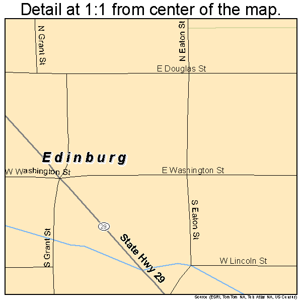 Edinburg, Illinois road map detail