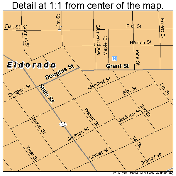 Eldorado, Illinois road map detail