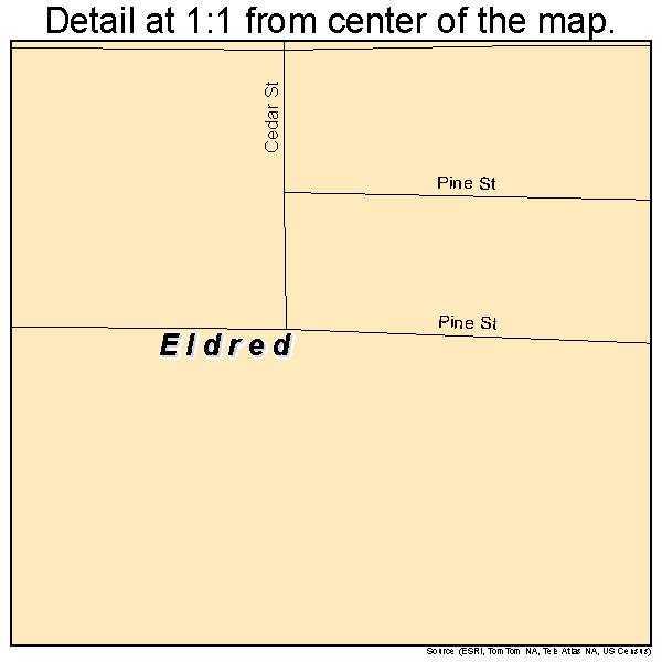 Eldred, Illinois road map detail