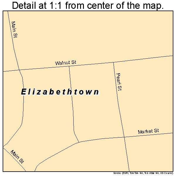 Elizabethtown, Illinois road map detail