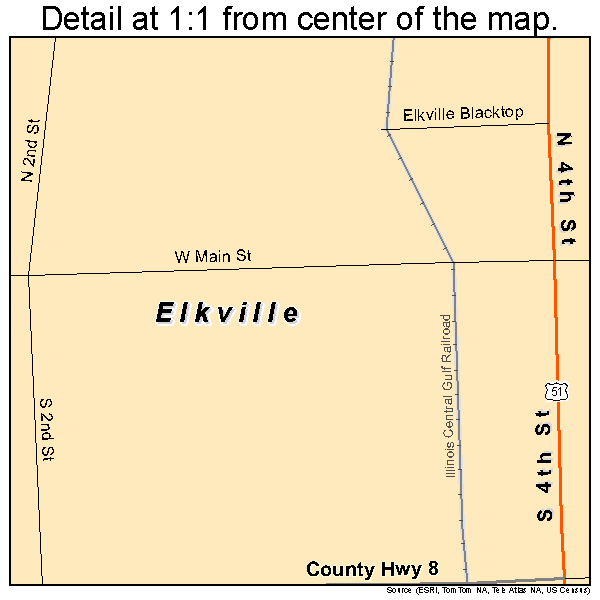 Elkville, Illinois road map detail