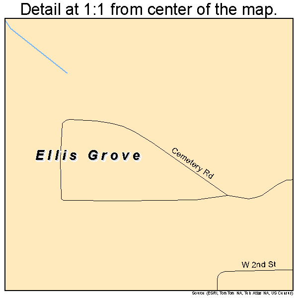 Ellis Grove, Illinois road map detail