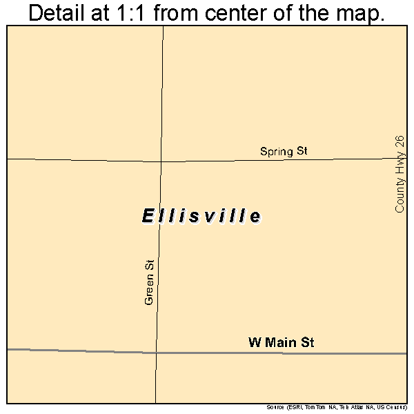 Ellisville, Illinois road map detail