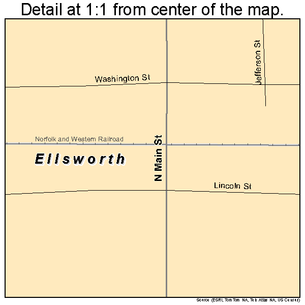 Ellsworth, Illinois road map detail