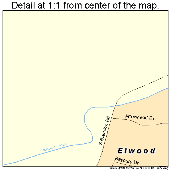 Elwood, Illinois road map detail