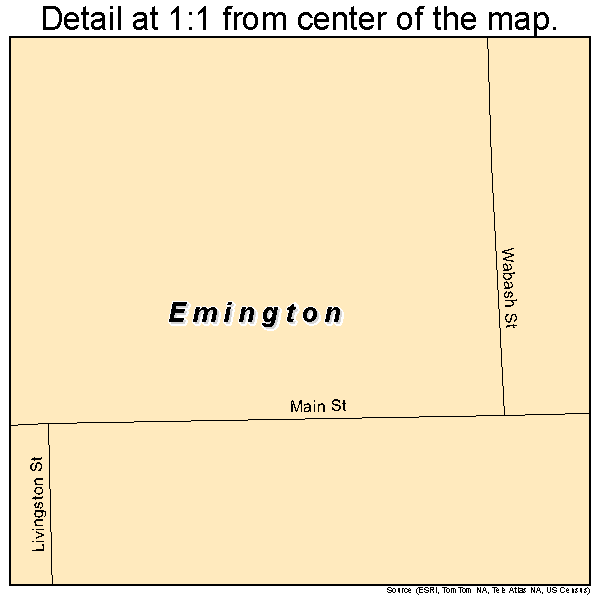 Emington, Illinois road map detail