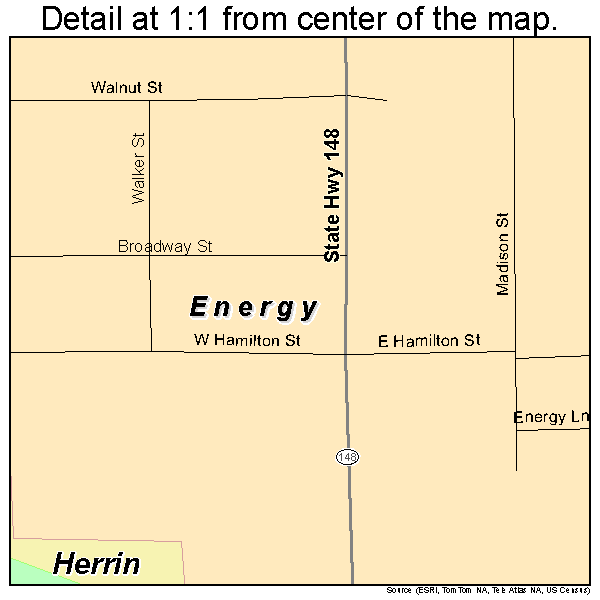Energy, Illinois road map detail