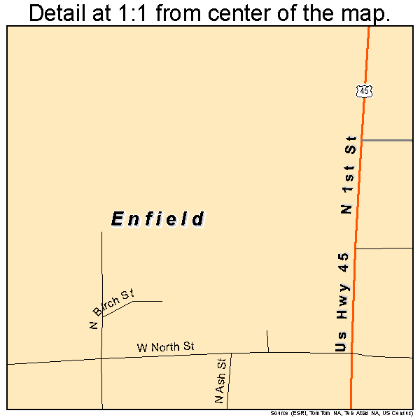 Enfield, Illinois road map detail