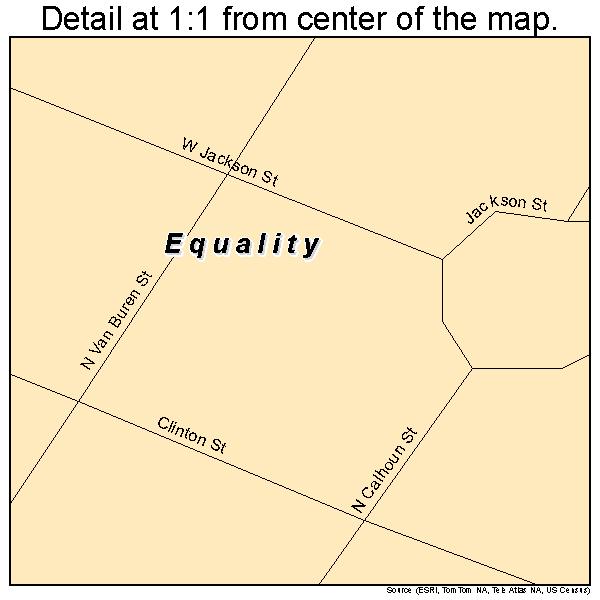 Equality, Illinois road map detail