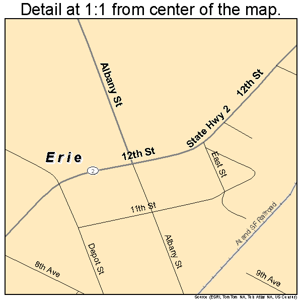 Erie, Illinois road map detail