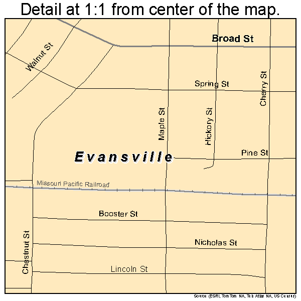 Evansville, Illinois road map detail