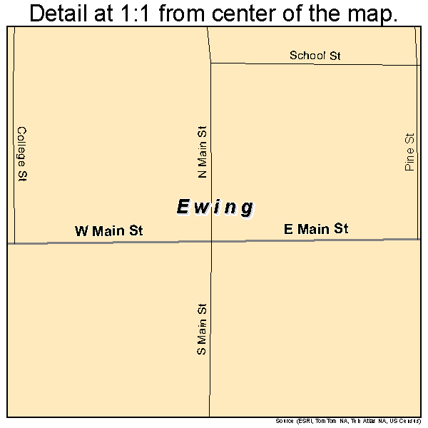 Ewing, Illinois road map detail