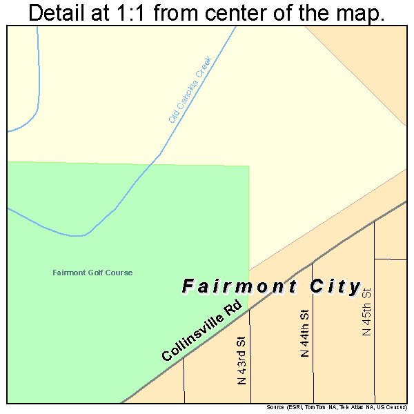 Fairmont City, Illinois road map detail