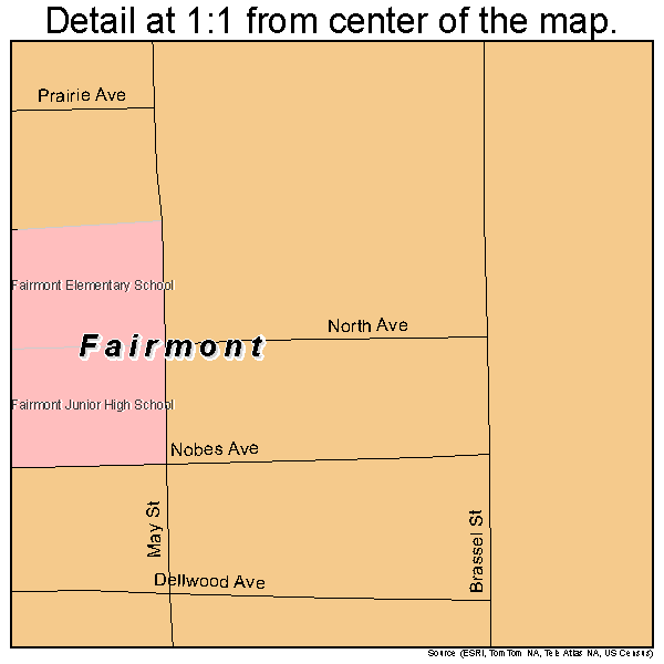 Fairmont, Illinois road map detail