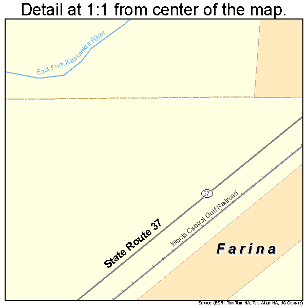 Farina, Illinois road map detail