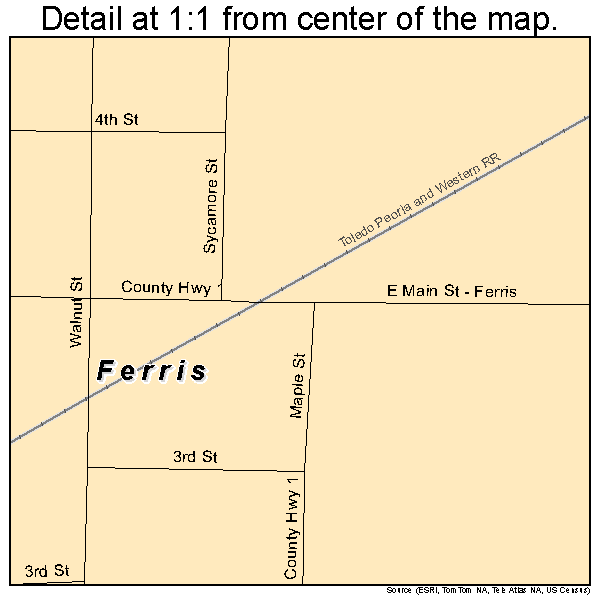 Ferris, Illinois road map detail