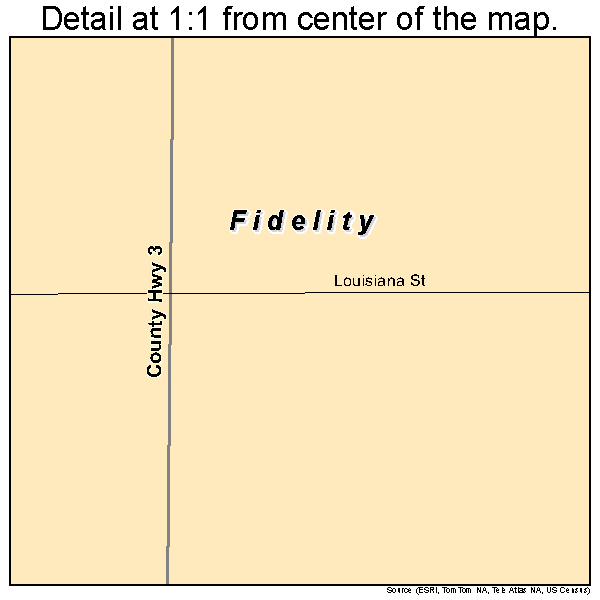 Fidelity, Illinois road map detail