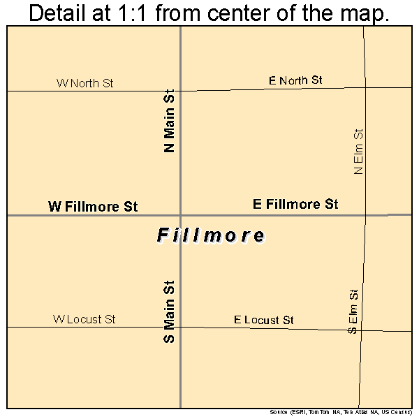 Fillmore, Illinois road map detail