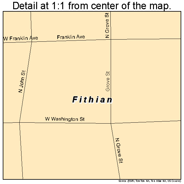 Fithian, Illinois road map detail