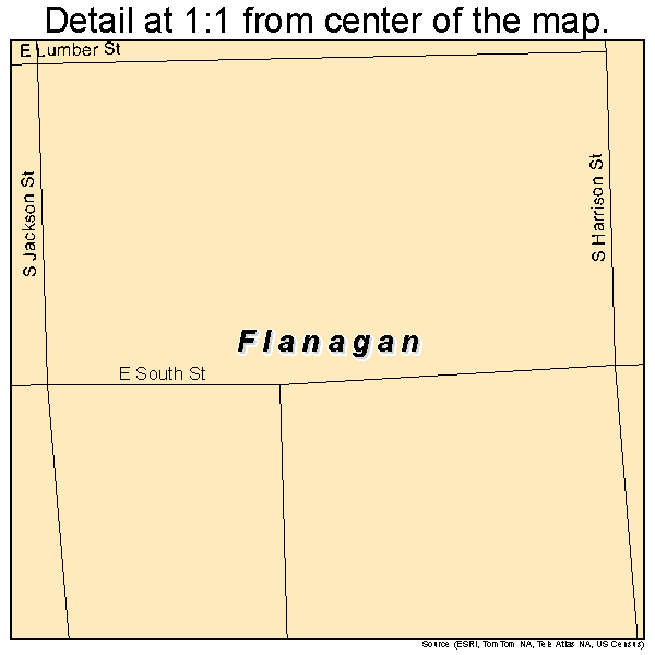 Flanagan, Illinois road map detail