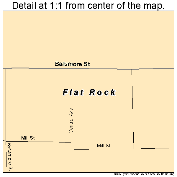 Flat Rock, Illinois road map detail