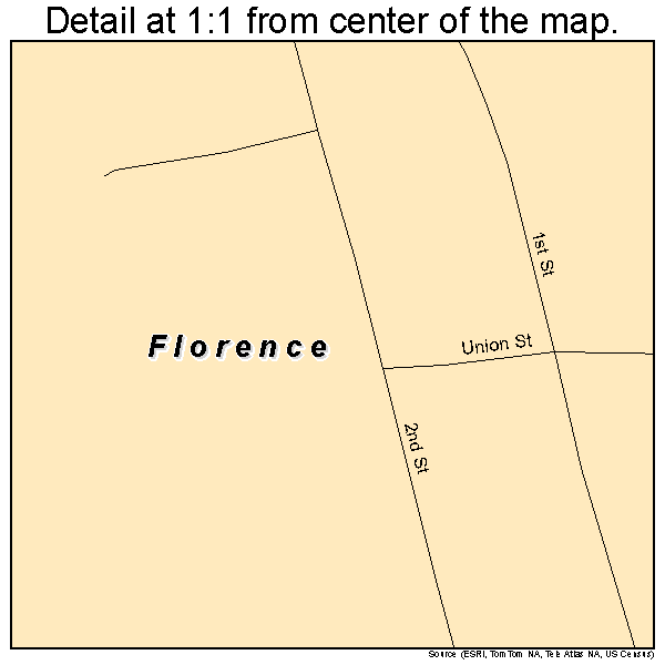 Florence, Illinois road map detail