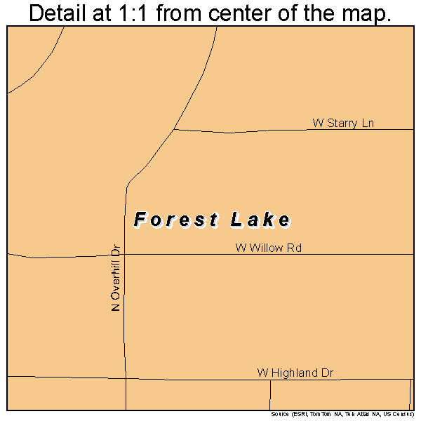 Forest Lake, Illinois road map detail