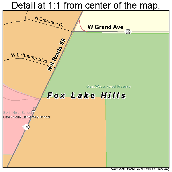 Fox Lake Hills, Illinois road map detail