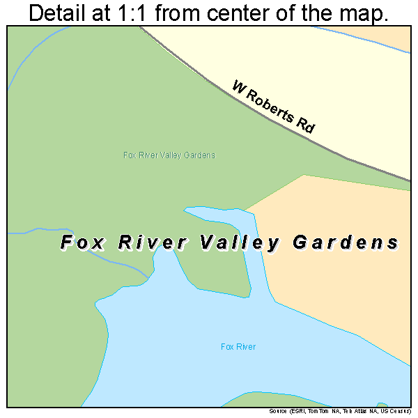 Fox River Valley Gardens, Illinois road map detail