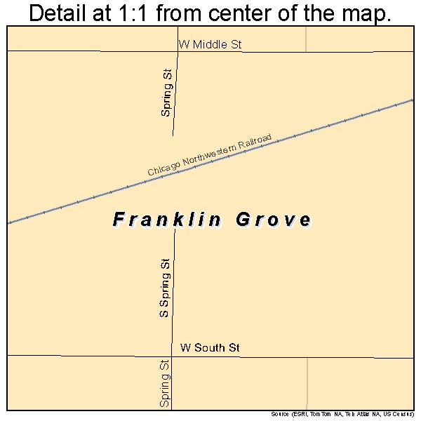 Franklin Grove, Illinois road map detail