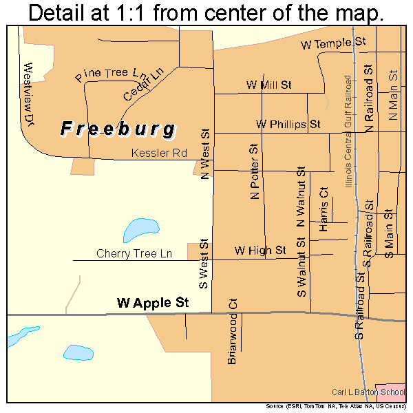 Freeburg, Illinois road map detail