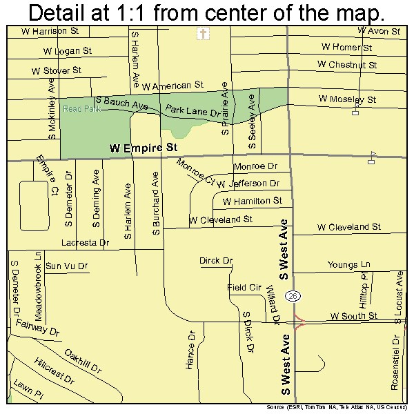 Freeport, Illinois road map detail