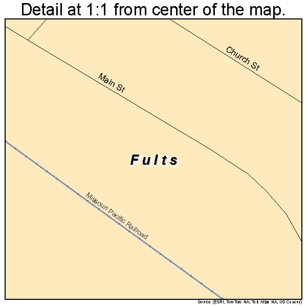 Fults, Illinois road map detail