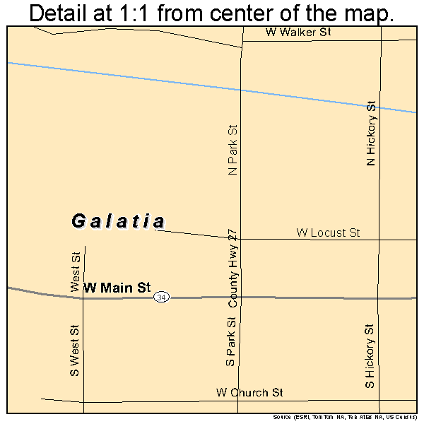 Galatia, Illinois road map detail