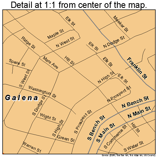 Galena, Illinois road map detail
