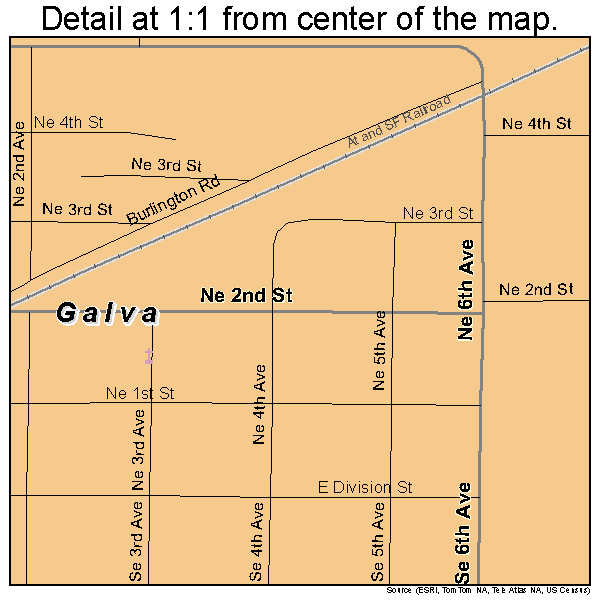 Galva, Illinois road map detail