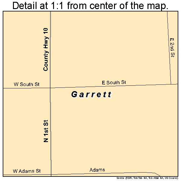 Garrett, Illinois road map detail