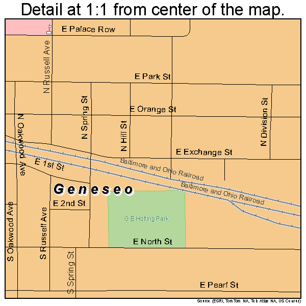 Geneseo, Illinois road map detail