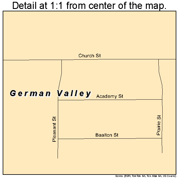 German Valley, Illinois road map detail