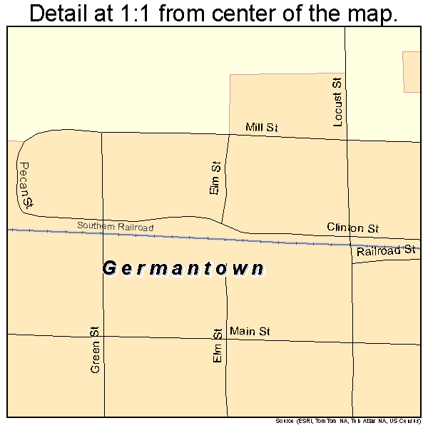 Germantown, Illinois road map detail