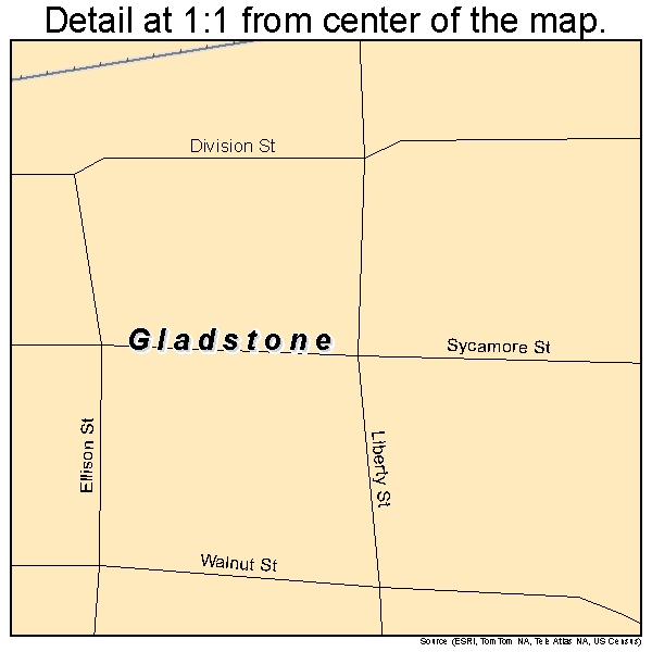 Gladstone, Illinois road map detail