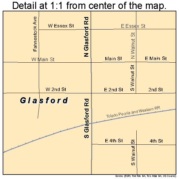 Glasford, Illinois road map detail