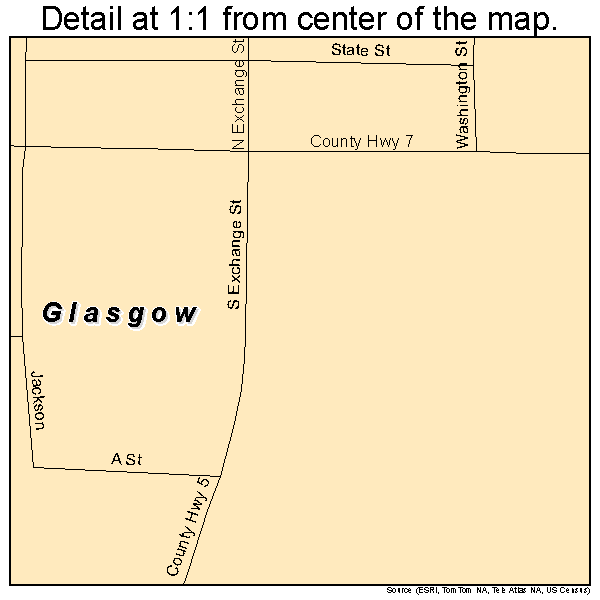 Glasgow, Illinois road map detail