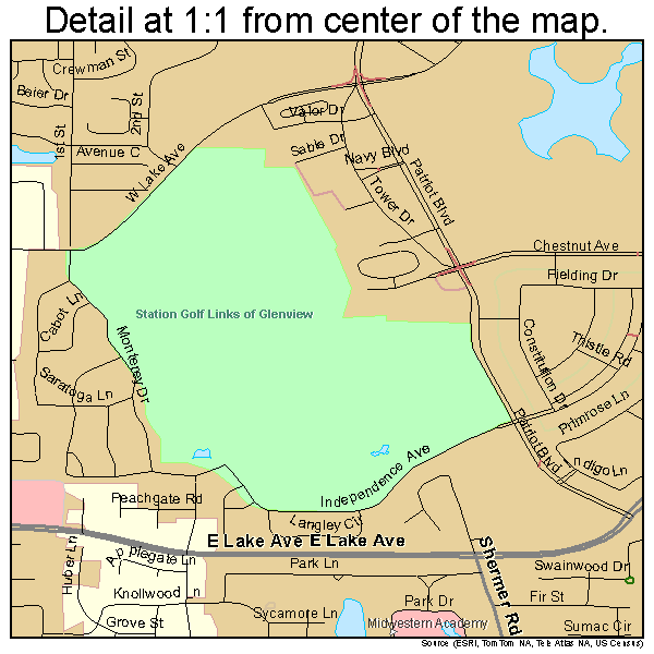 Glenview, Illinois road map detail